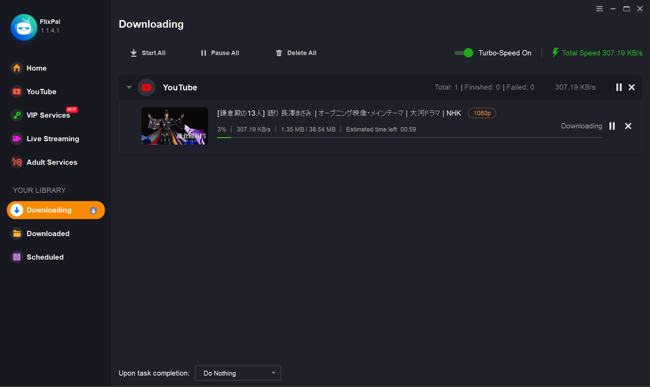 Select your preferred quality (up to 1080p), audio, and subtitles. Click <b>"Download Now"</b> to start immediately or <b>"Add to Queue"</b> to download multiple videos later.